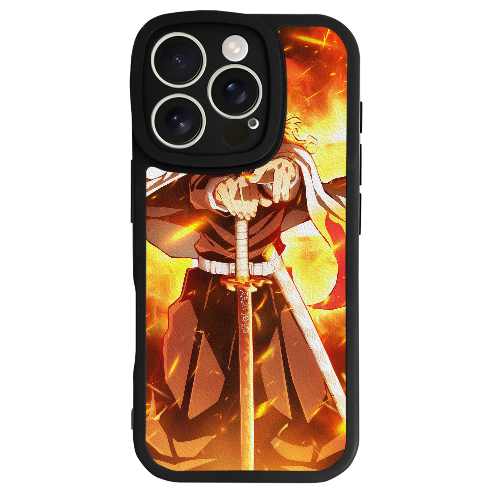 （画像用） 炎柱-煉󠄁獄 杏寿郎／れんごく きょうじゅろう Rengoku Kyoujurou 【iPhone 16シリーズ対応】シリコンスマホケース（レザー調） 材質：シリコン